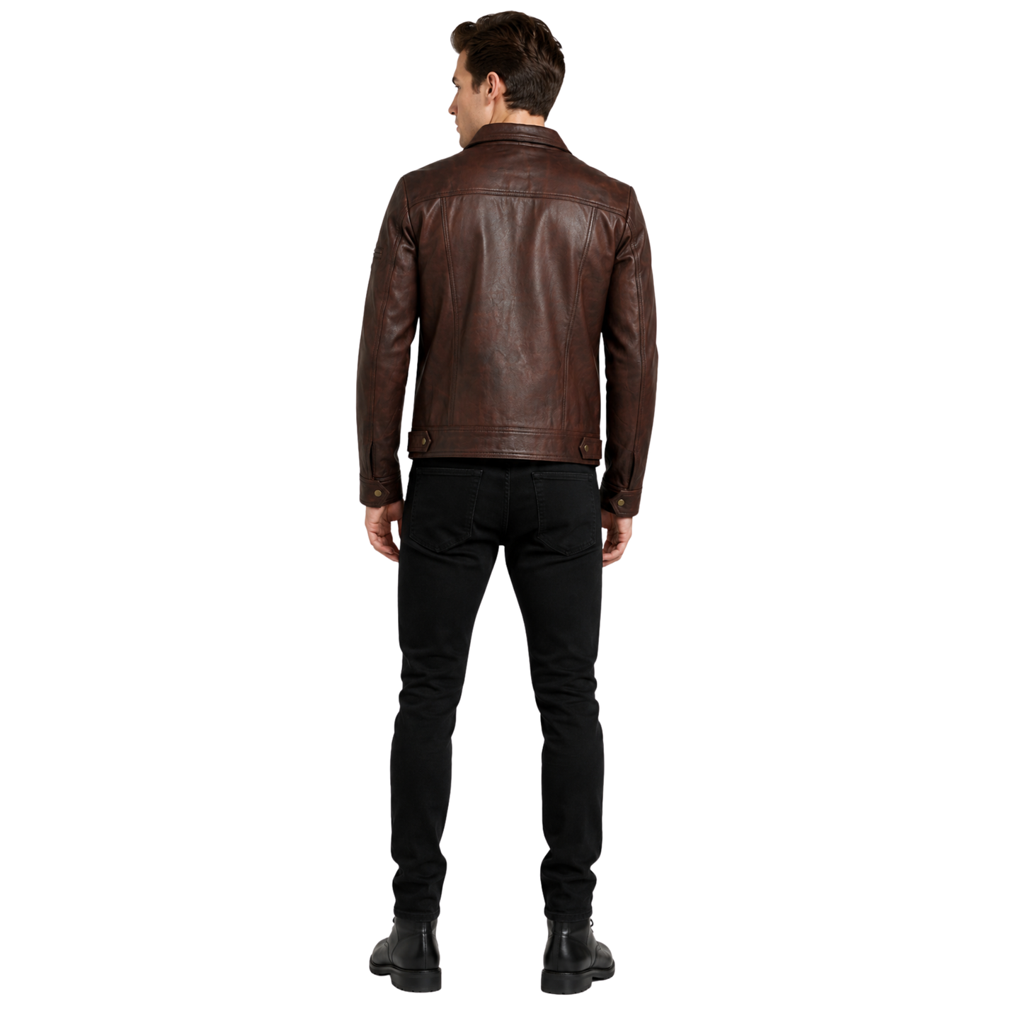 lynch men’s classic vintage leather jacket – fitted style design