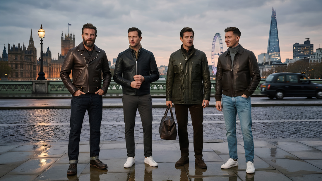 Men wearing a premium real leather jacket.