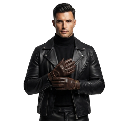 Summer Leather Biker Gloves for Motorcycle Riders