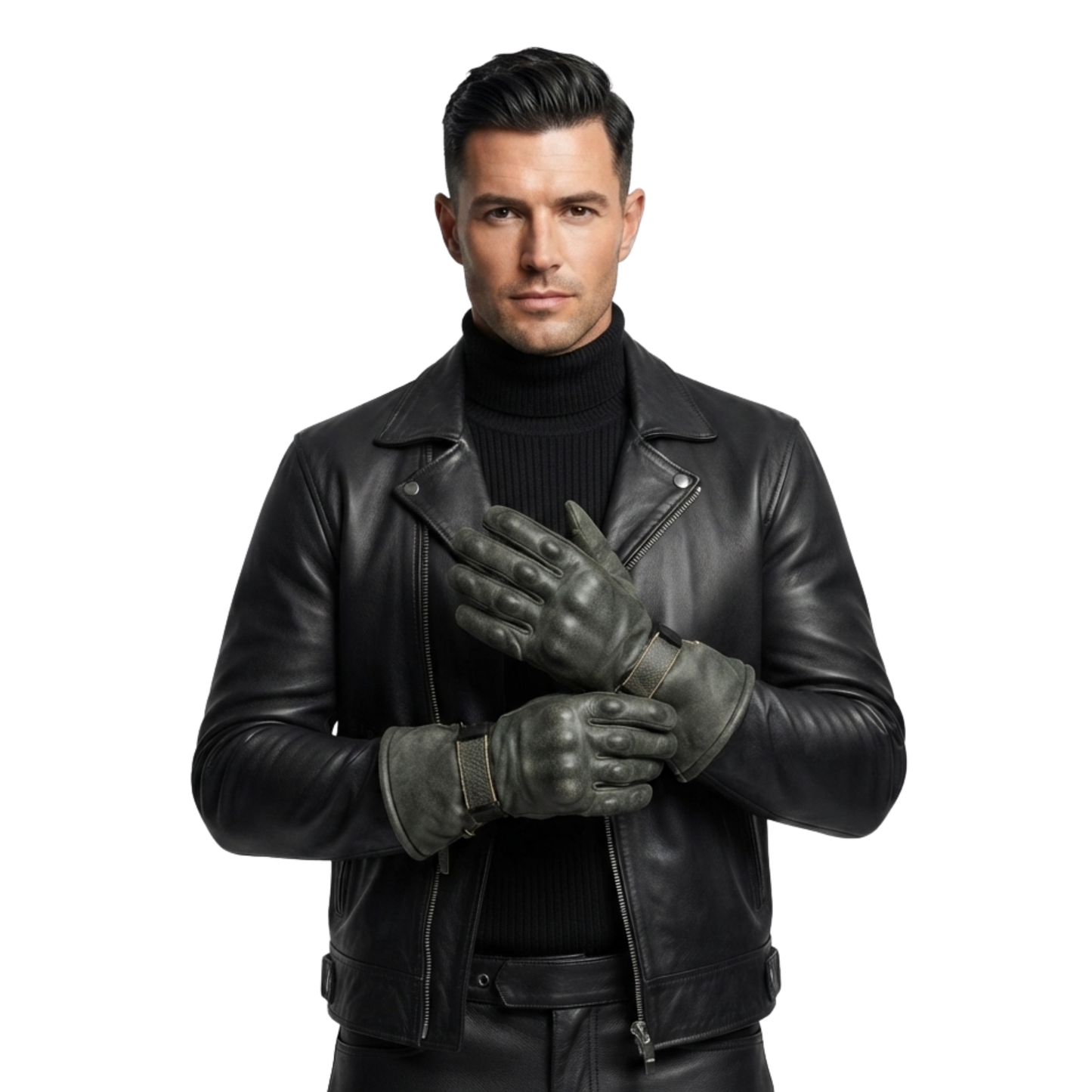 winter motorcycle gloves-cowhide leather waterproof riding gear