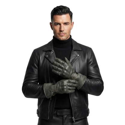 Winter Motorcycle Gloves-Cowhide Leather Waterproof Riding Gear