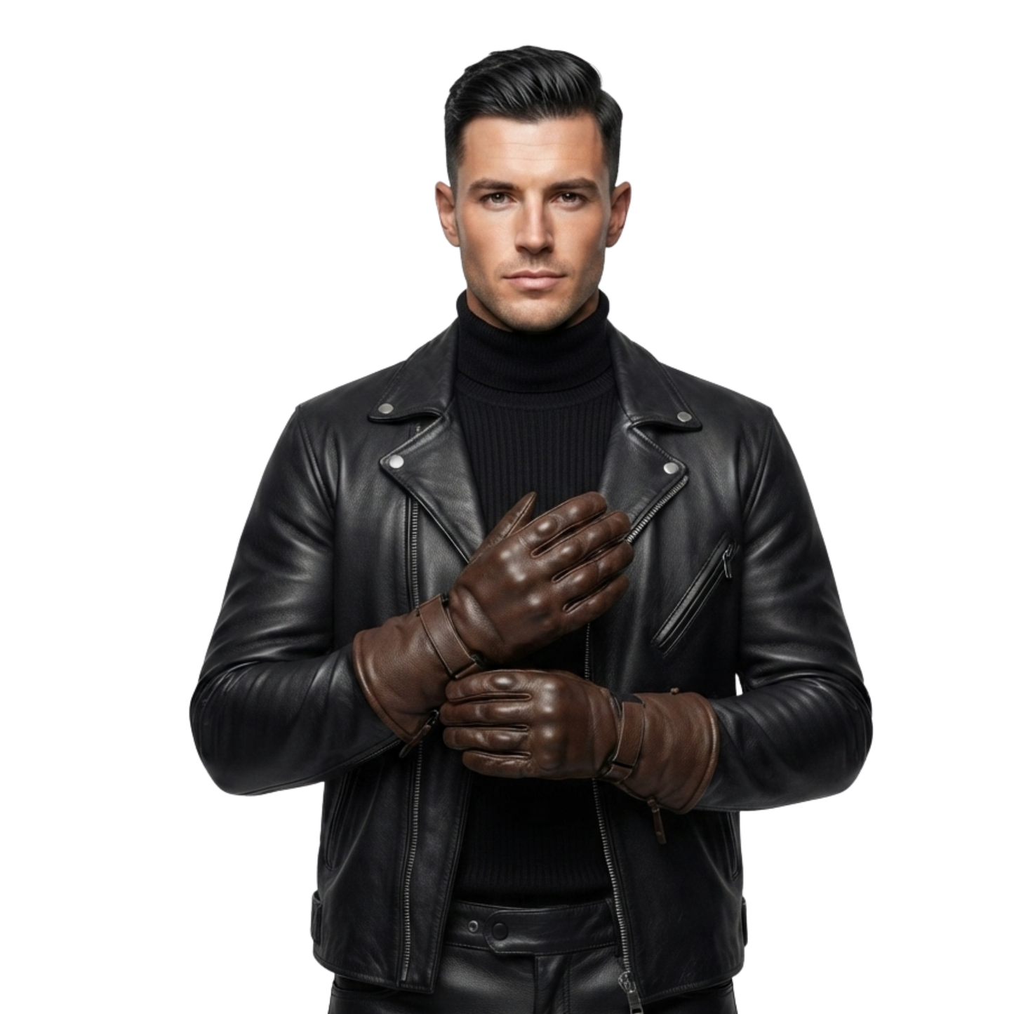 winter motorcycle gloves-cowhide leather waterproof riding gear