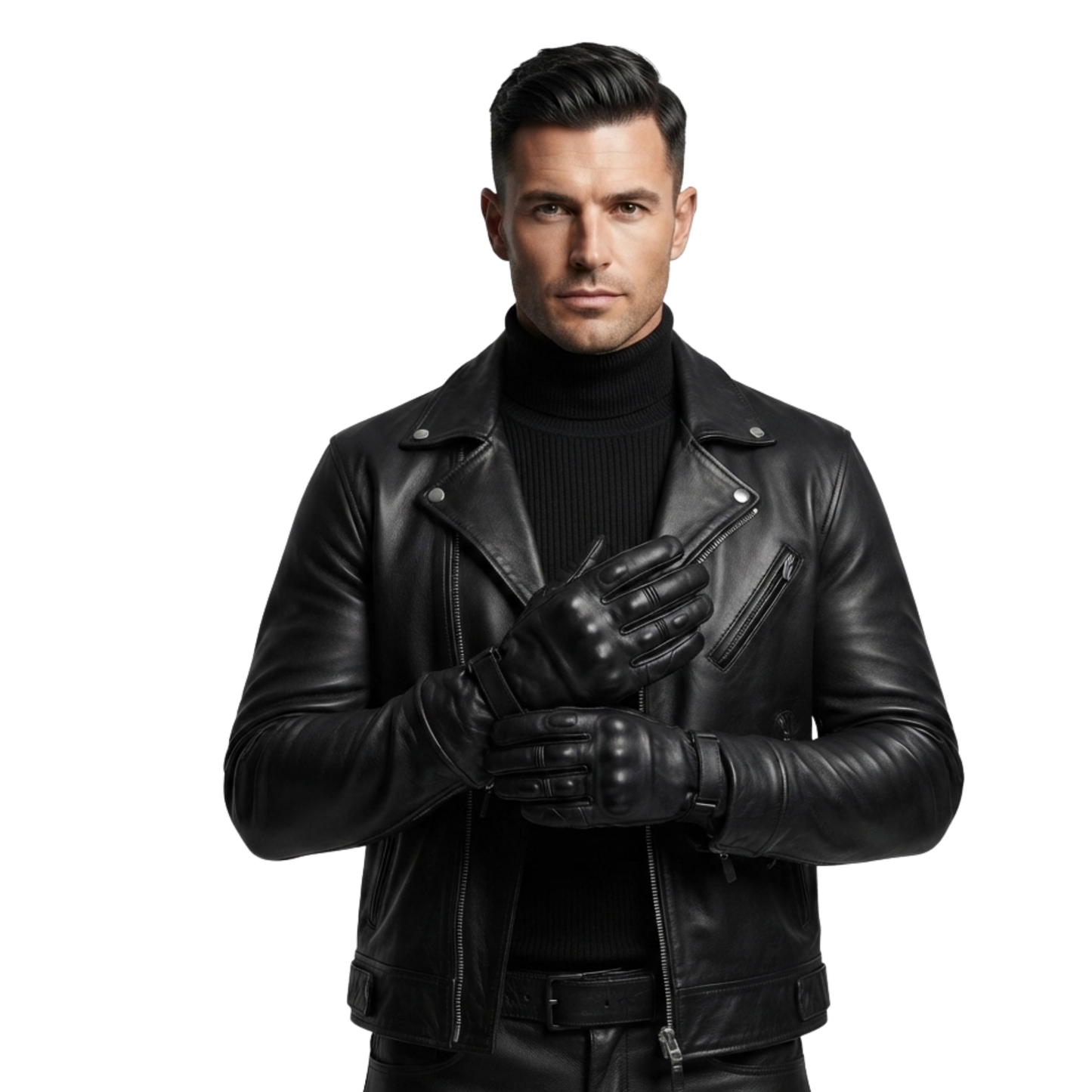 winter motorcycle gloves-cowhide leather waterproof riding gear