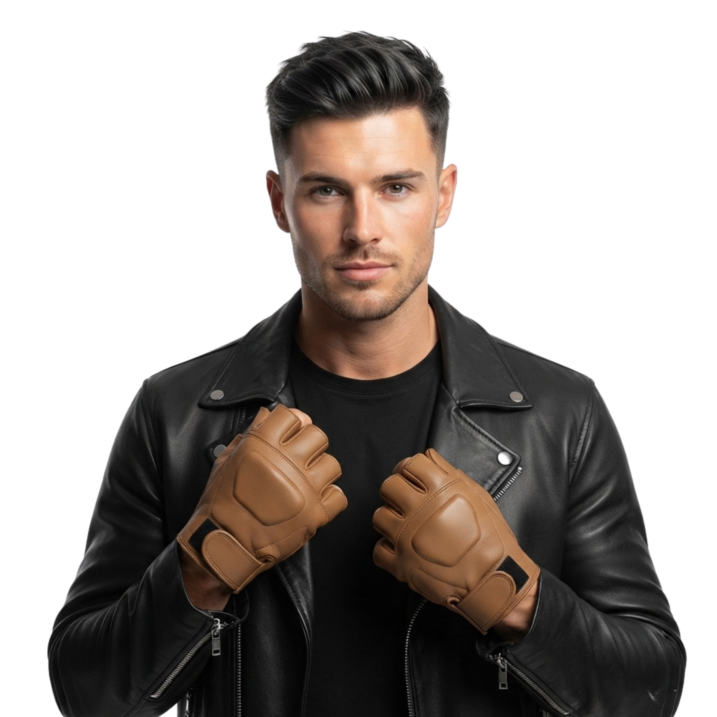 fingerless mittens – premium leather half finger driving gloves
