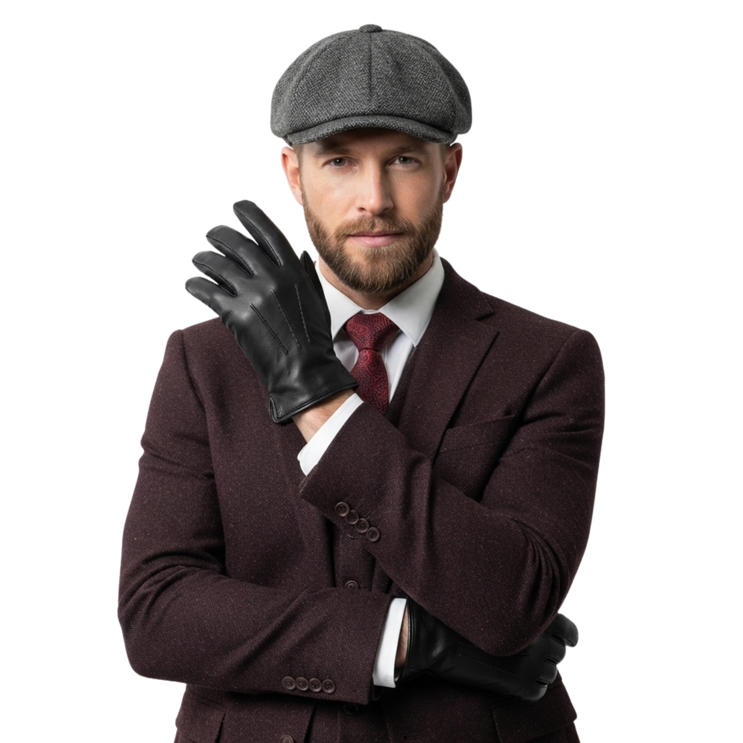 gloves for fashion – men's leather cashmere lined touchscreen gloves