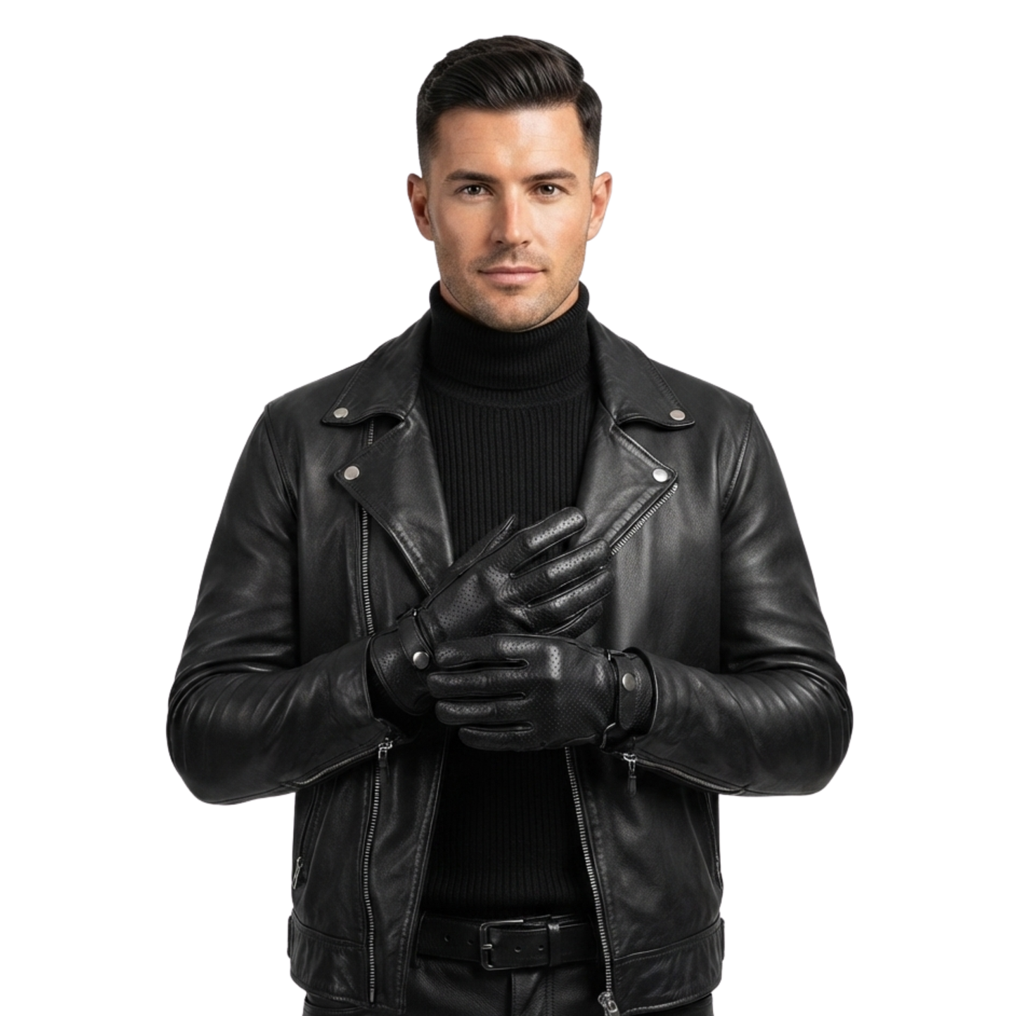 summer leather biker gloves for motorcycle riders