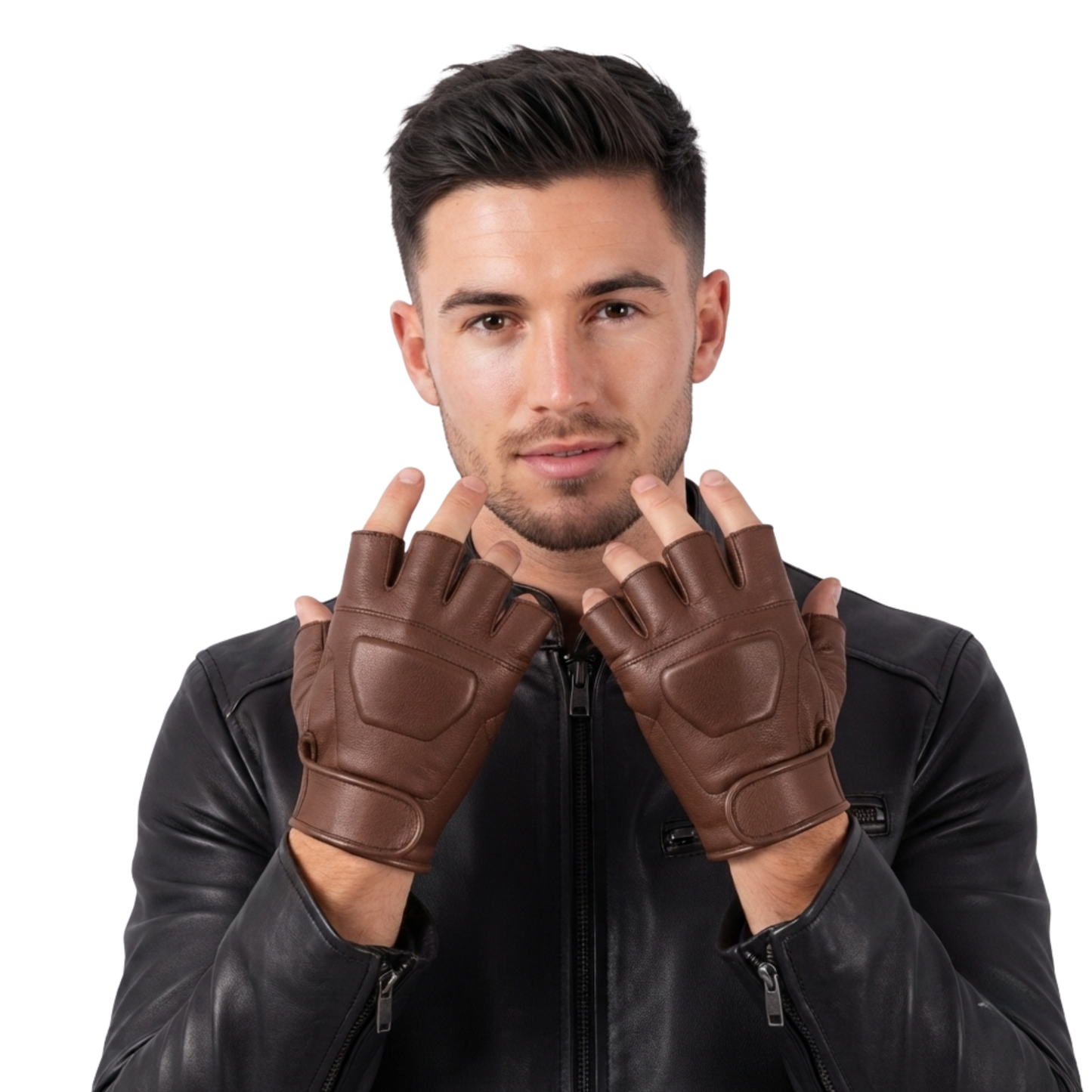 fingerless mittens – premium leather half finger driving gloves