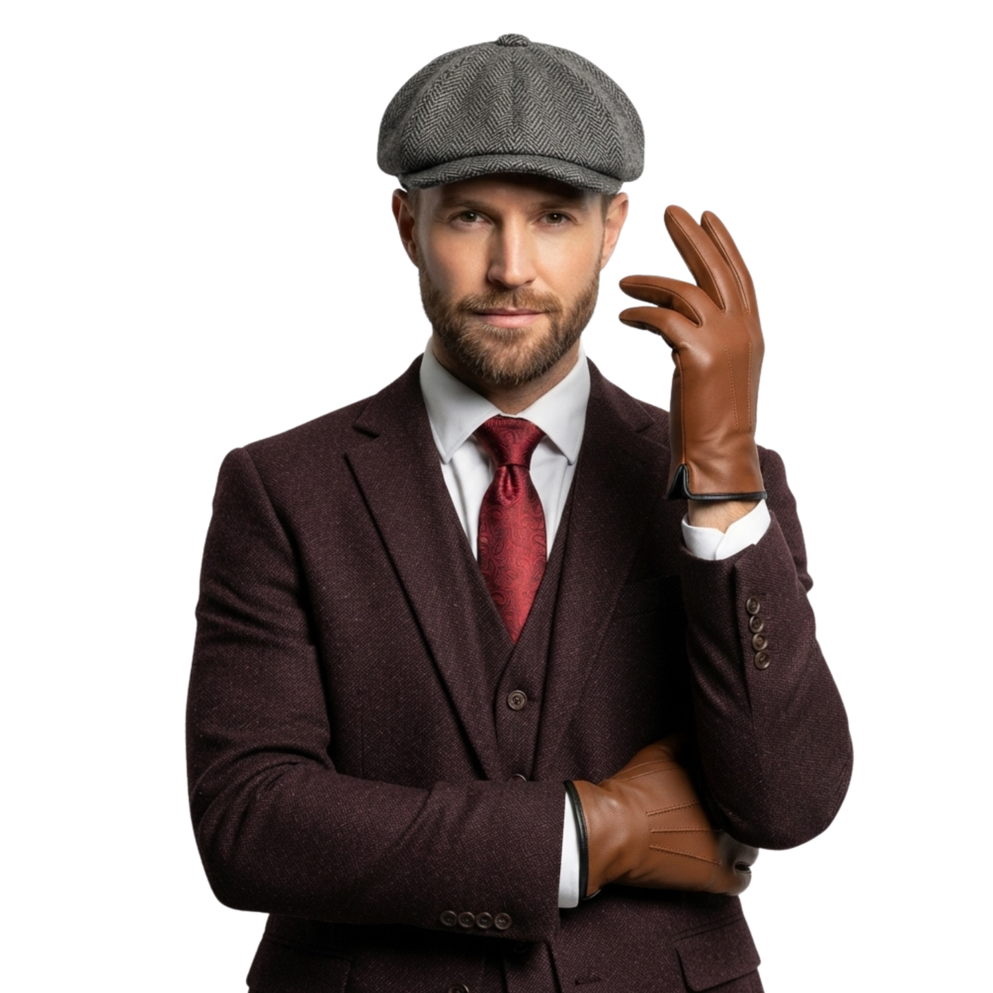 gloves for fashion – men's leather cashmere lined touchscreen gloves