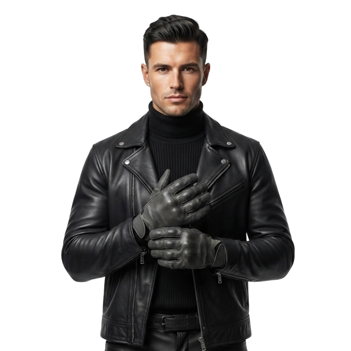 cowhide leather gloves – armored durable winter riding gloves