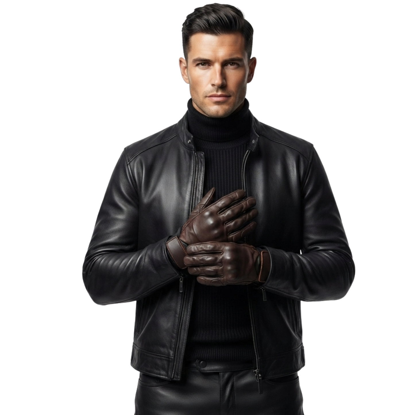 cowhide leather gloves – armored durable winter riding gloves