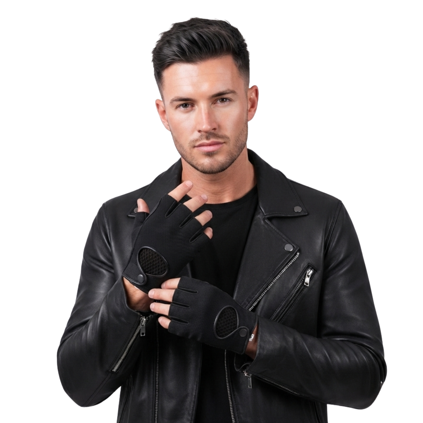 fingerless mittens – premium leather half finger driving gloves