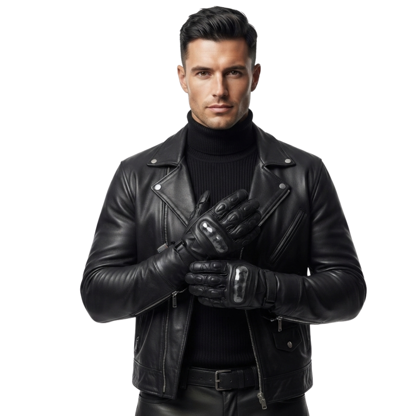 winter motorcycle gloves cowhide leather waterproof biker gear