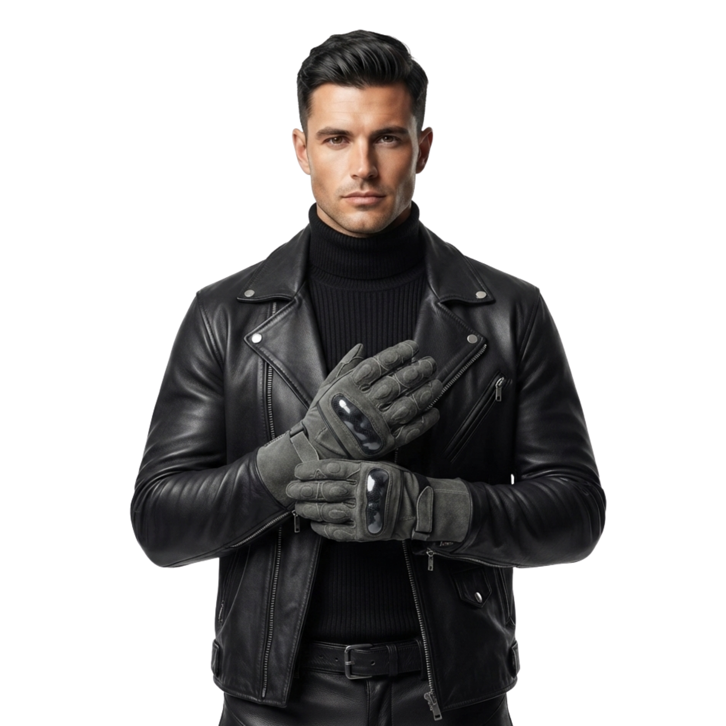 winter motorcycle gloves cowhide leather waterproof biker gear