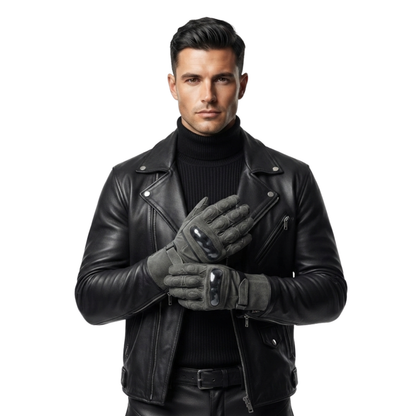 Winter Motorcycle Gloves Cowhide Leather Waterproof Biker Gear