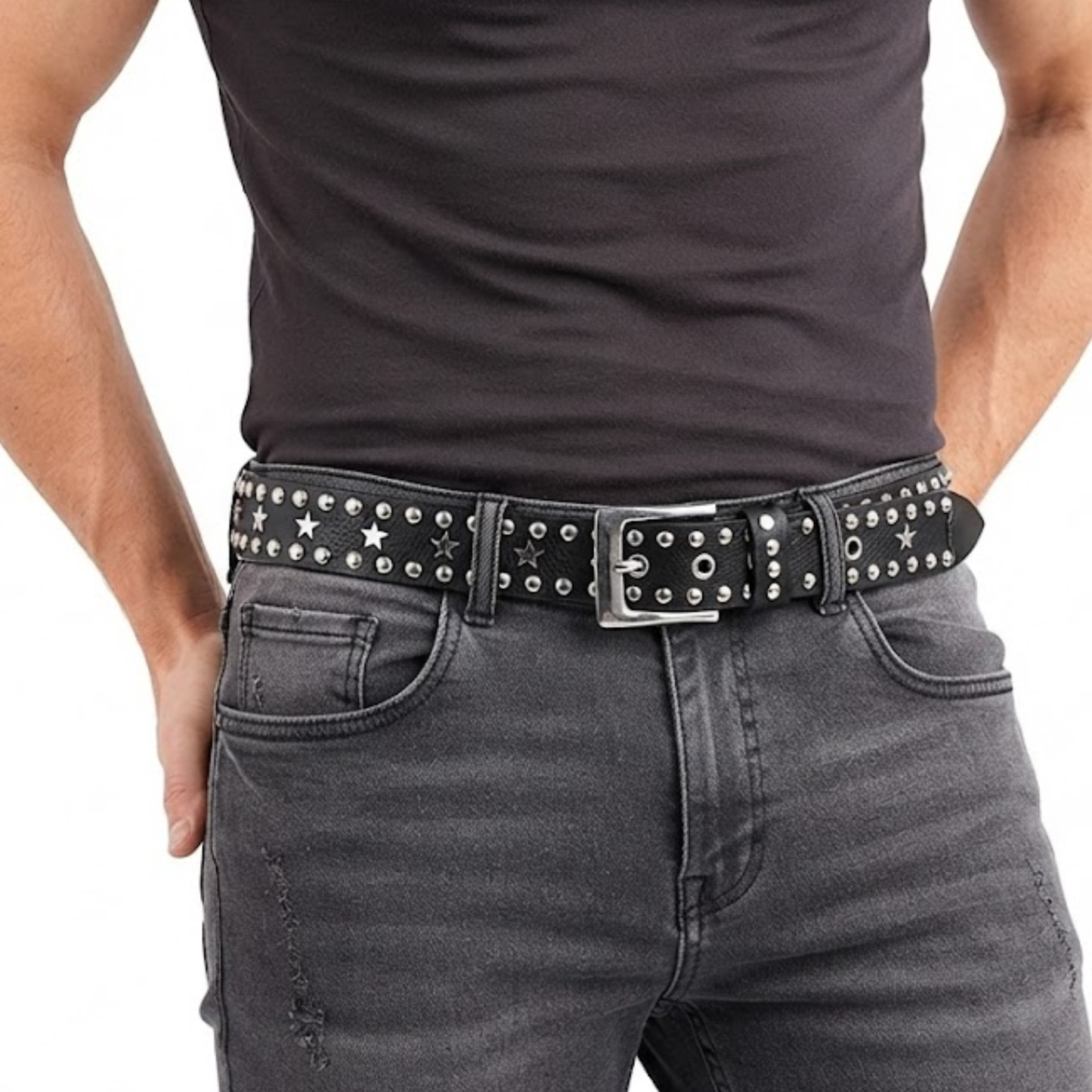 premium studded belt for men and women | genuine leather rock style