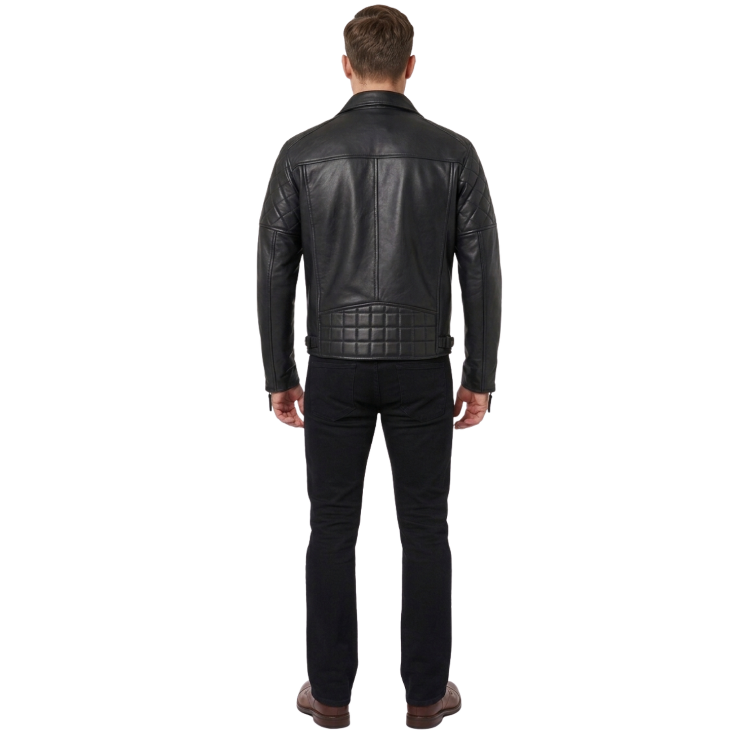 men’s ashwood quilted leather biker jacket for smart casual wear