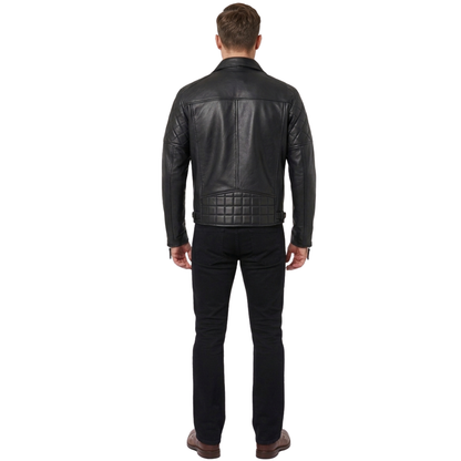 Men’s Ashwood Quilted Leather Biker Jacket for Smart Casual Wear