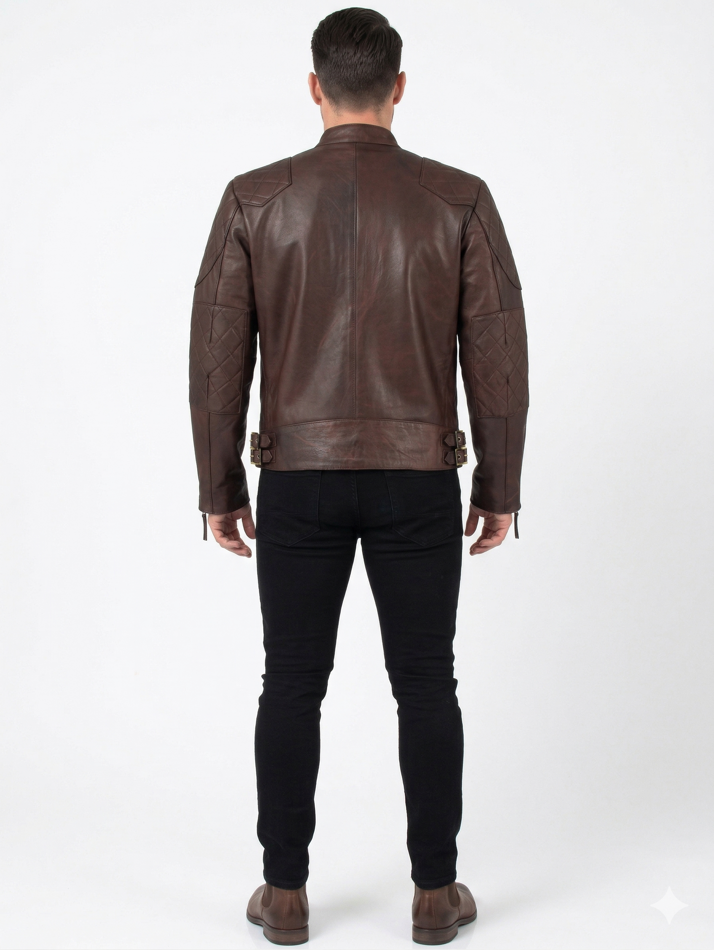standard men’s premium cowhide leather biker jacket – slim fit leather moto jacket