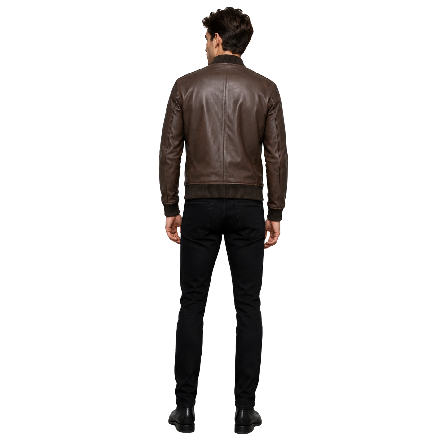sand men’s sheepskin bomber leather jacket – classic fit style