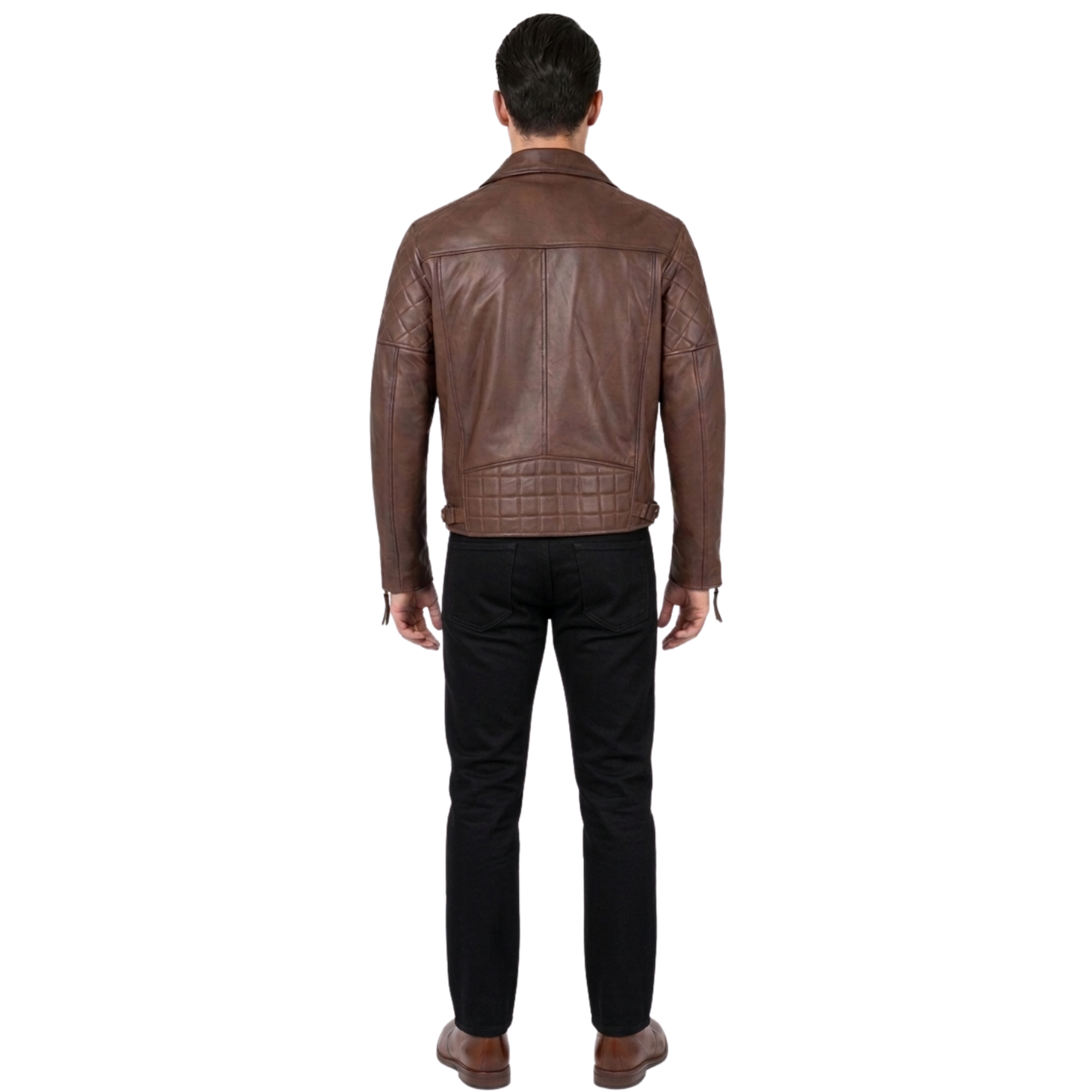 men’s ashwood quilted leather biker jacket for smart casual wear