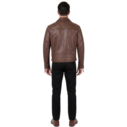 Men’s Ashwood Quilted Leather Biker Jacket for Smart Casual Wear