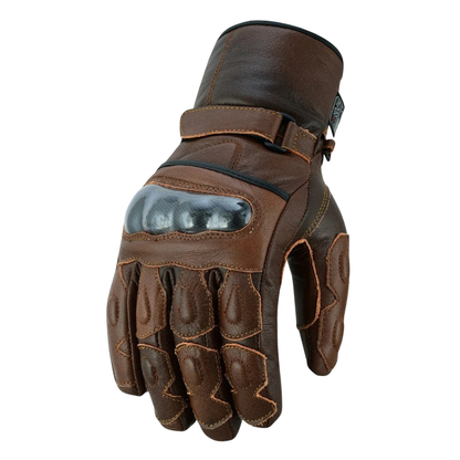 Winter Motorcycle Gloves Cowhide Leather Waterproof Biker Gear