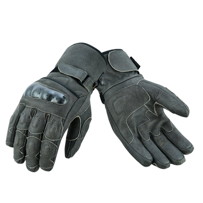 Winter Motorcycle Gloves Cowhide Leather Waterproof Biker Gear