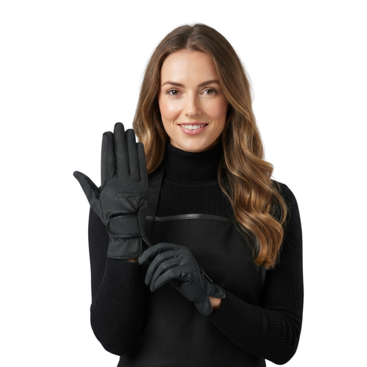 Horse Riding Gloves – Ladies Sereno Synthetic Leather Riding Gloves