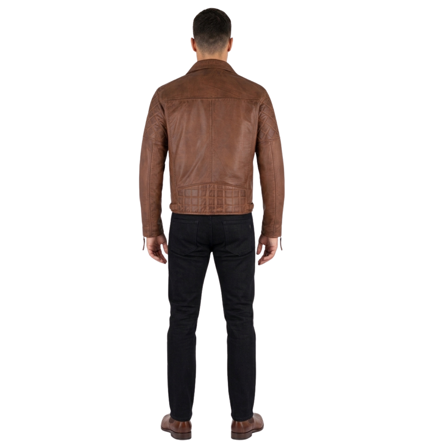 men’s ashwood quilted leather biker jacket for smart casual wear