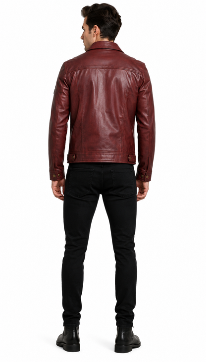 Lynch Men’s Classic Vintage Leather Jacket – Fitted Style Design