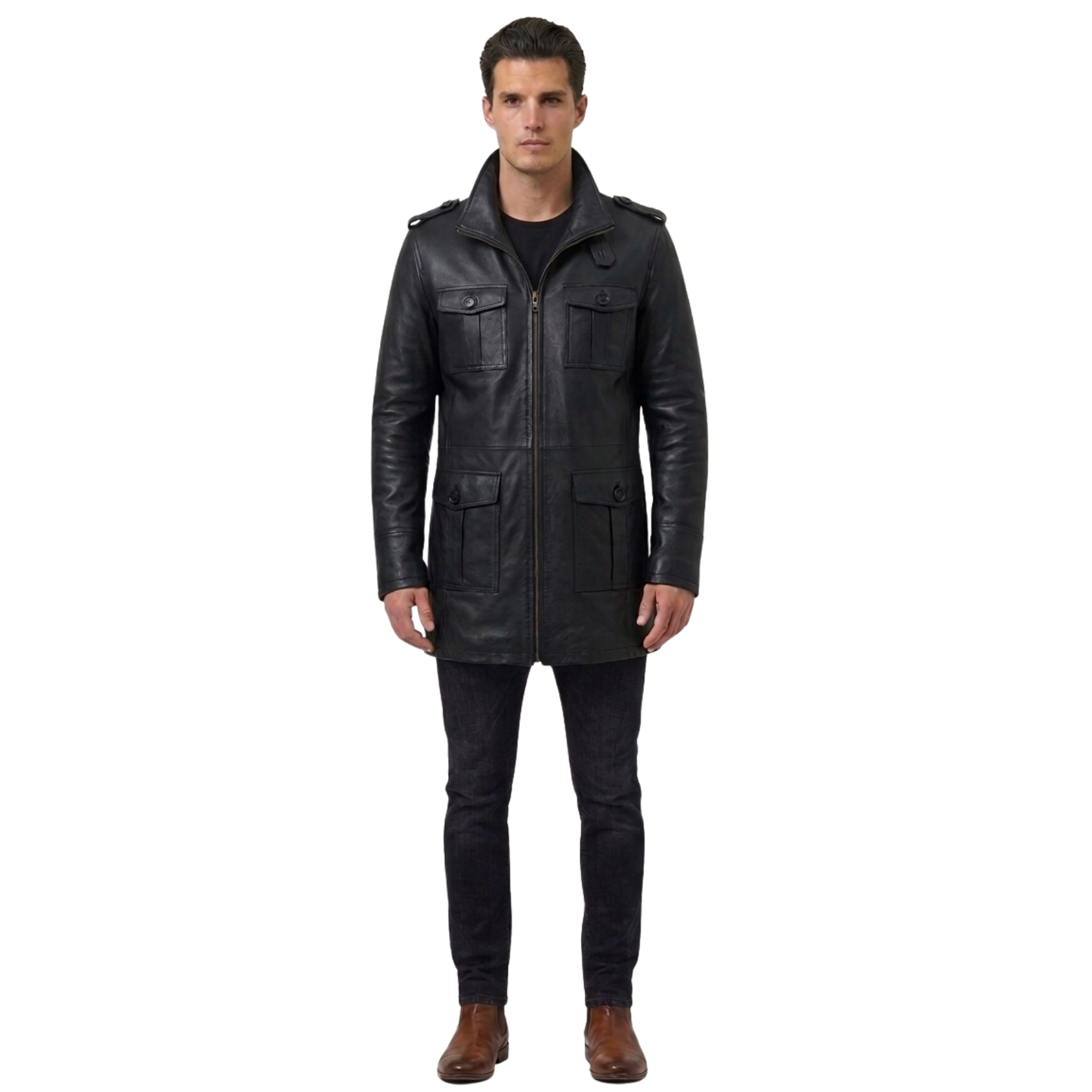 aberdeen men's leather jackets – smart casual leather  coat