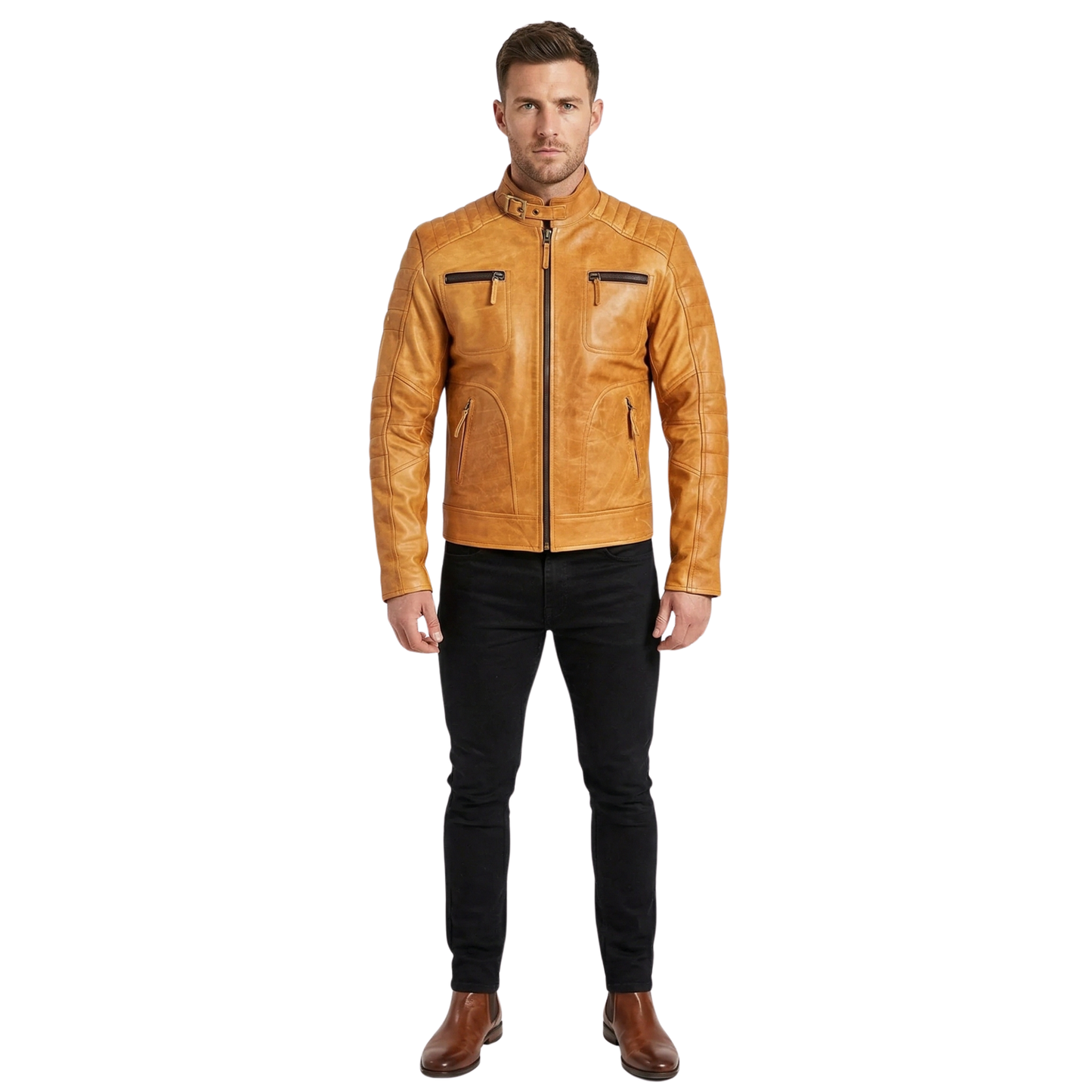 men’s weybridge leather jacket