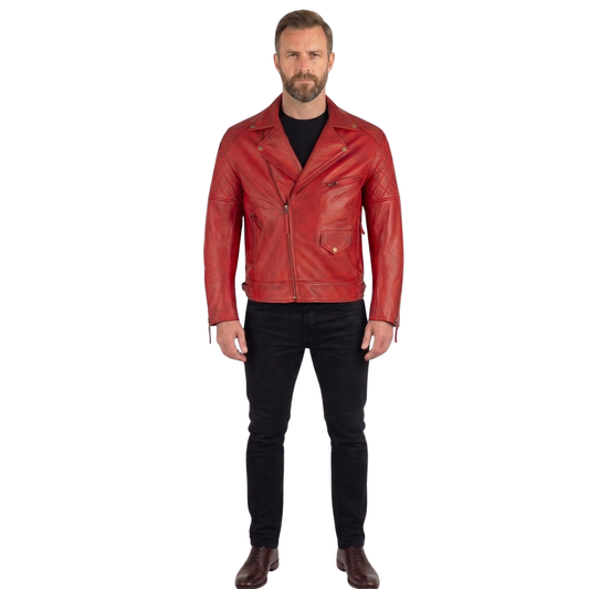Men’s Ashwood Quilted Leather Biker Jacket for Smart Casual Wear