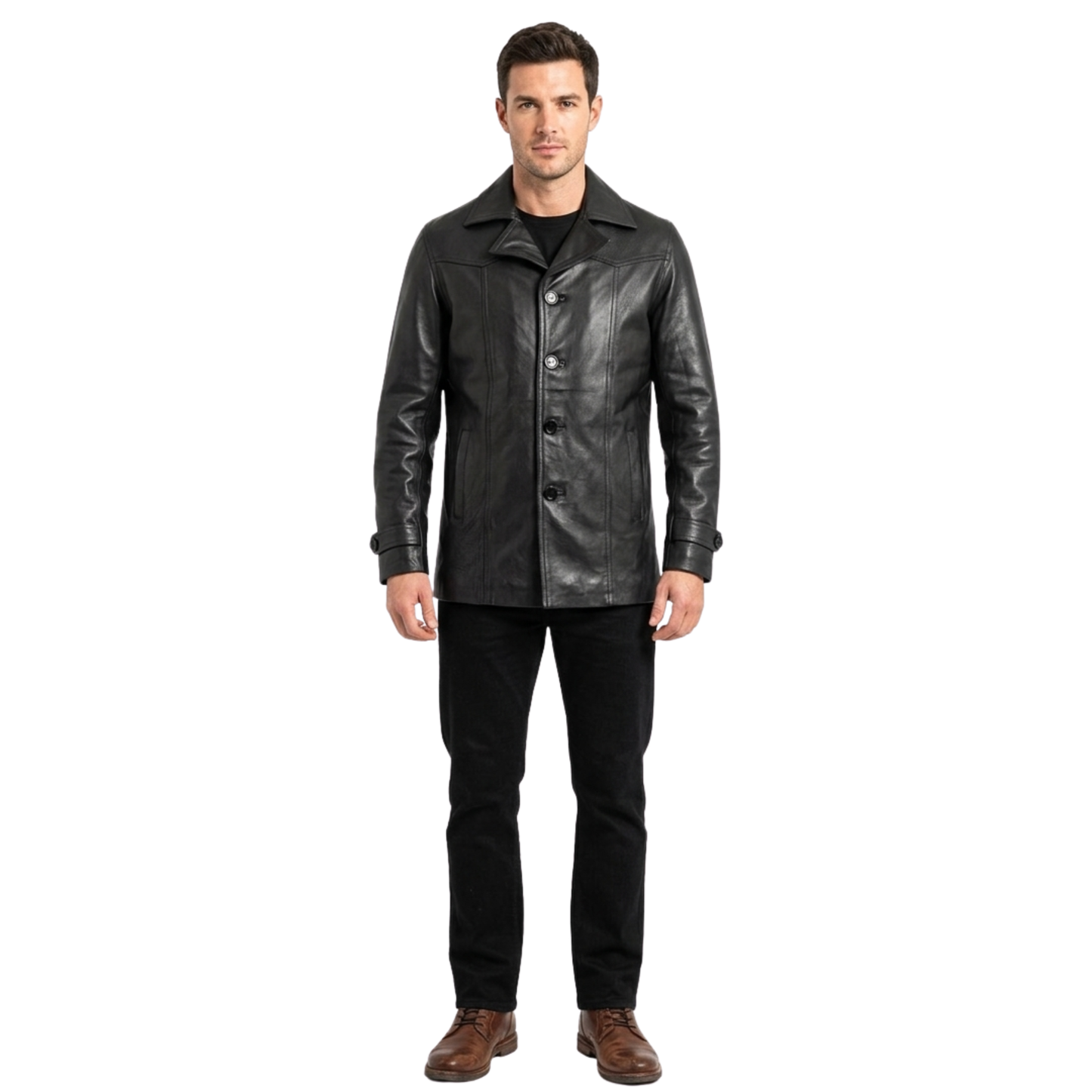 mens leather jackets heist antique cowhide long leather coat vintage style