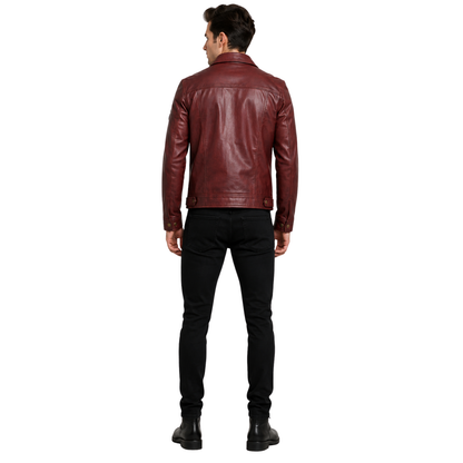 Lynch Men’s Classic Vintage Leather Jacket – Fitted Style Design