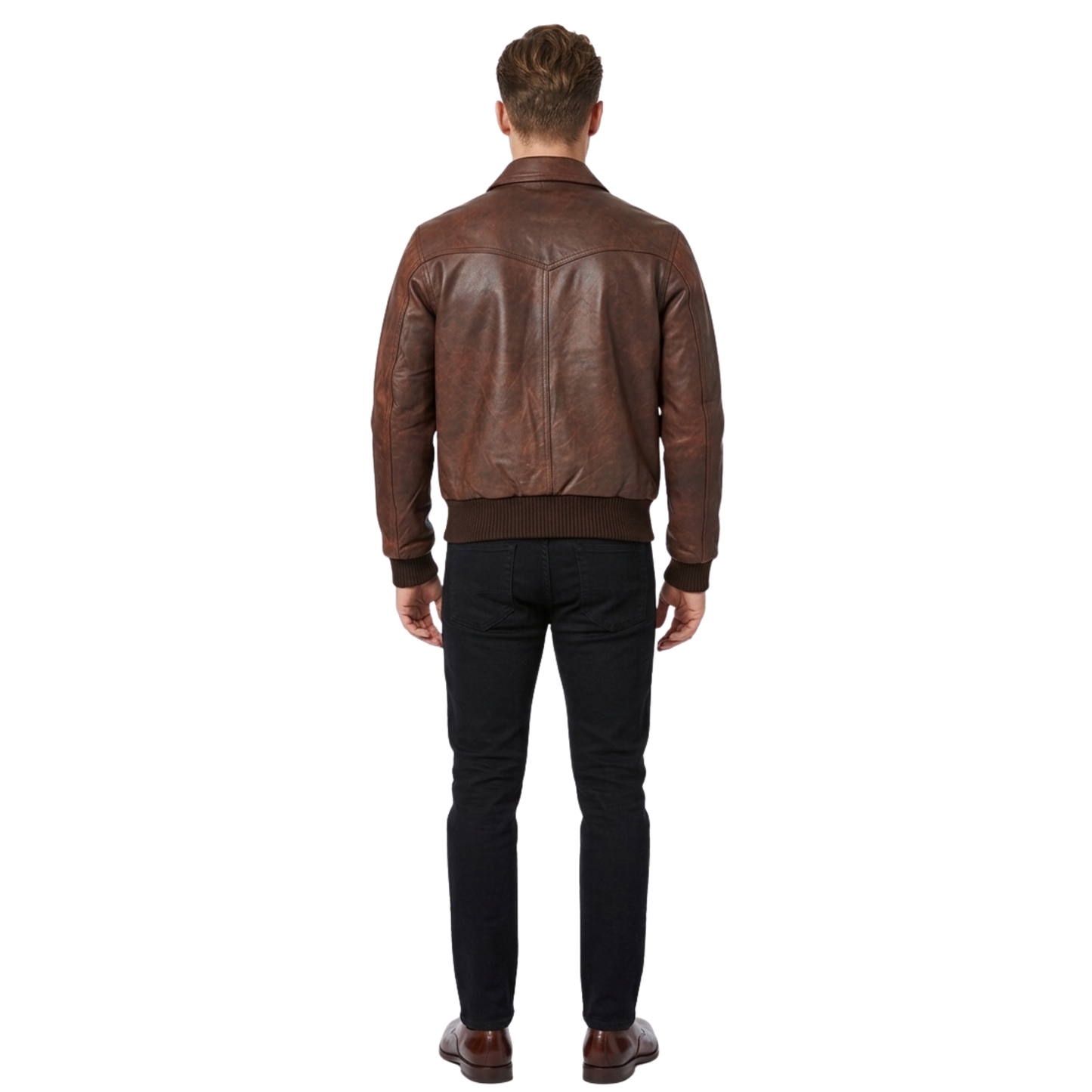 the deal bomber men leather jacket-cowhide lightweight leather