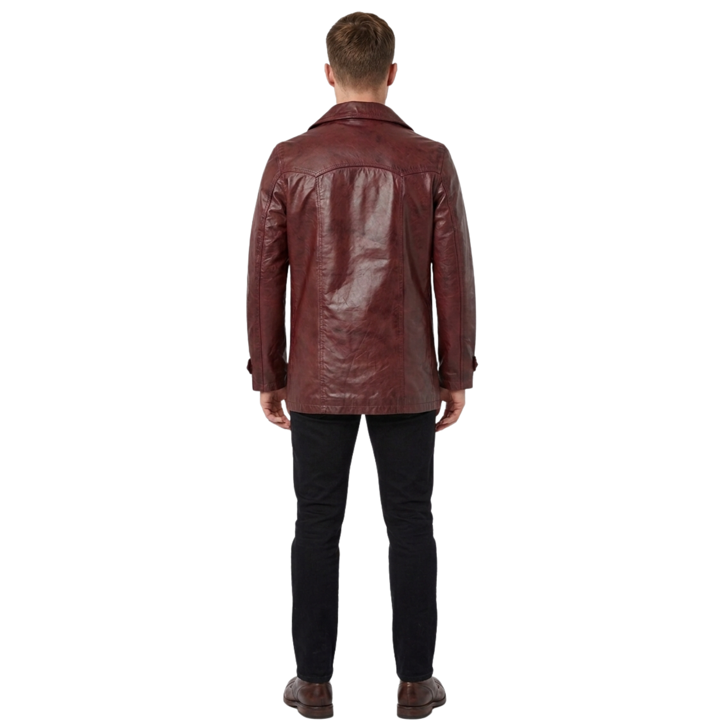 mens leather jackets heist antique cowhide long leather coat vintage style