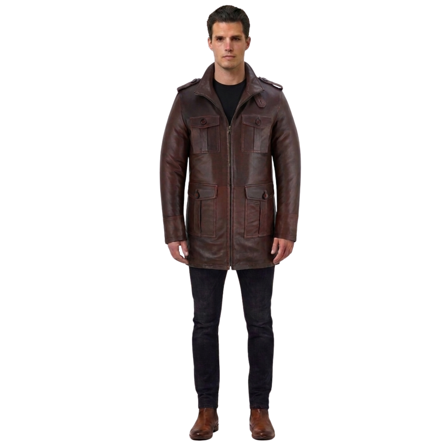 aberdeen men's leather jackets – smart casual leather  coat