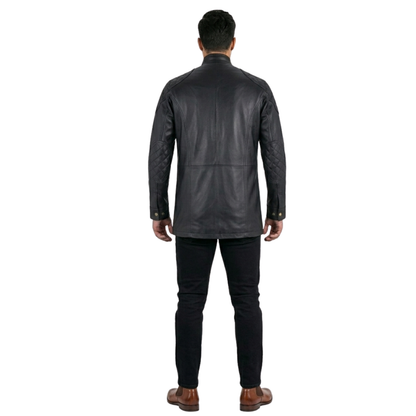 Men’s Brontes Three-Quarter Leather Jacket – Smart Rugged Style