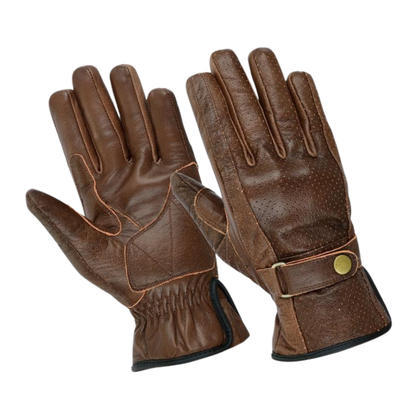 Summer Leather Biker Gloves for Motorcycle Riders