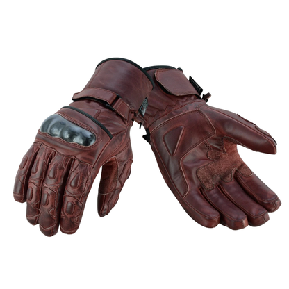 Winter Motorcycle Gloves Cowhide Leather Waterproof Biker Gear