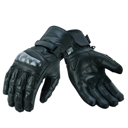 Winter Motorcycle Gloves Cowhide Leather Waterproof Biker Gear