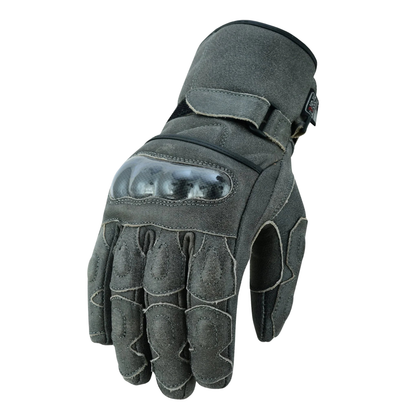 Winter Motorcycle Gloves Cowhide Leather Waterproof Biker Gear